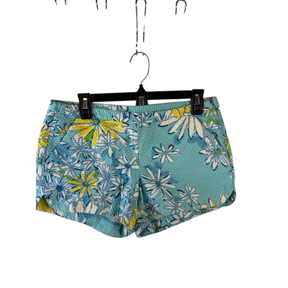 Lily Pulitzer Blue Yellow daisy shorts size 4 - Picture 1 of 10